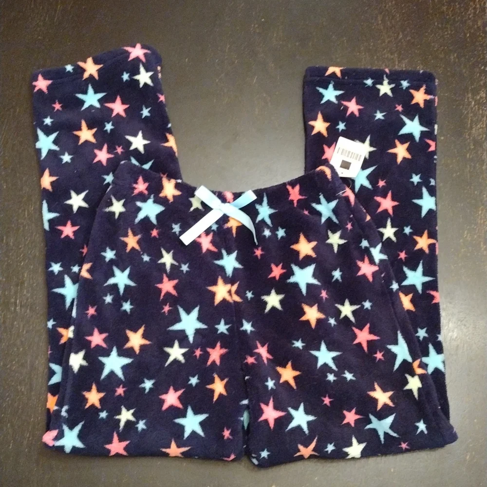 NWT Extremely Me! Black w Multi Colored Stars 10/12 Children's Pajama Pants!